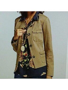 Cabi Herringbone Fleck Penny Knit Blazer Jacket Small